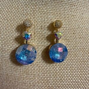 Elegant Blue and Gold Earrings
